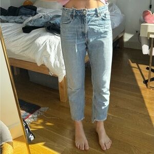 Monki Light Wash Straight Leg Jeans